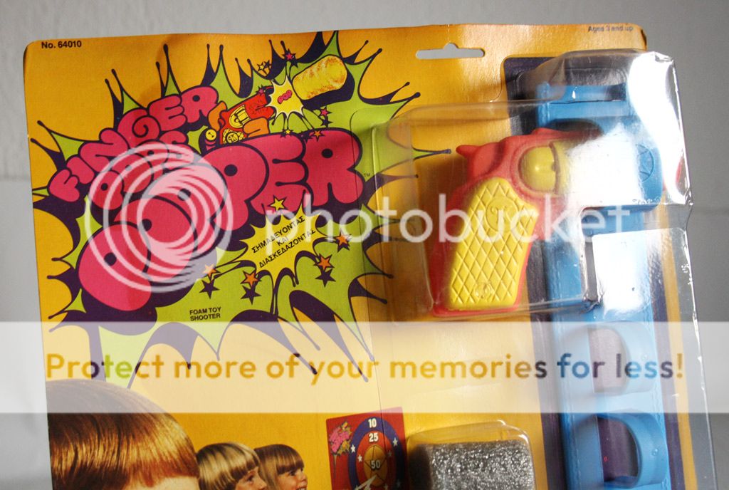 ULTRA RARE VINTAGE 80'S KENNER FINGER POPS POPPER FOAM TOY GUN NEW MOSC