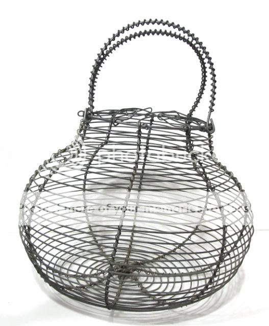 Terrific Antique/ Vintage Wire Egg Gathering Basket eBay